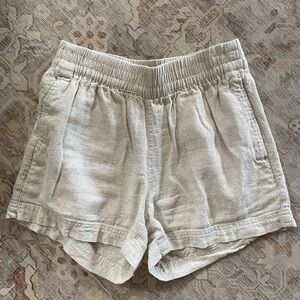 Light Khaki Linen Shorts